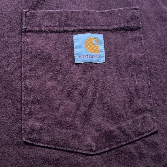 SOLD OUT Carhartt burgundy men tee long sleeve 2 XL - Picture 4 of 5